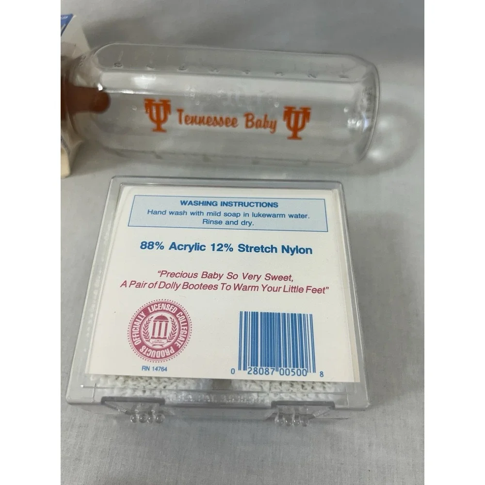 University Of Tennessee Vintage Baby Bootees 0-3 Months & UT Baby‎ Bottle
